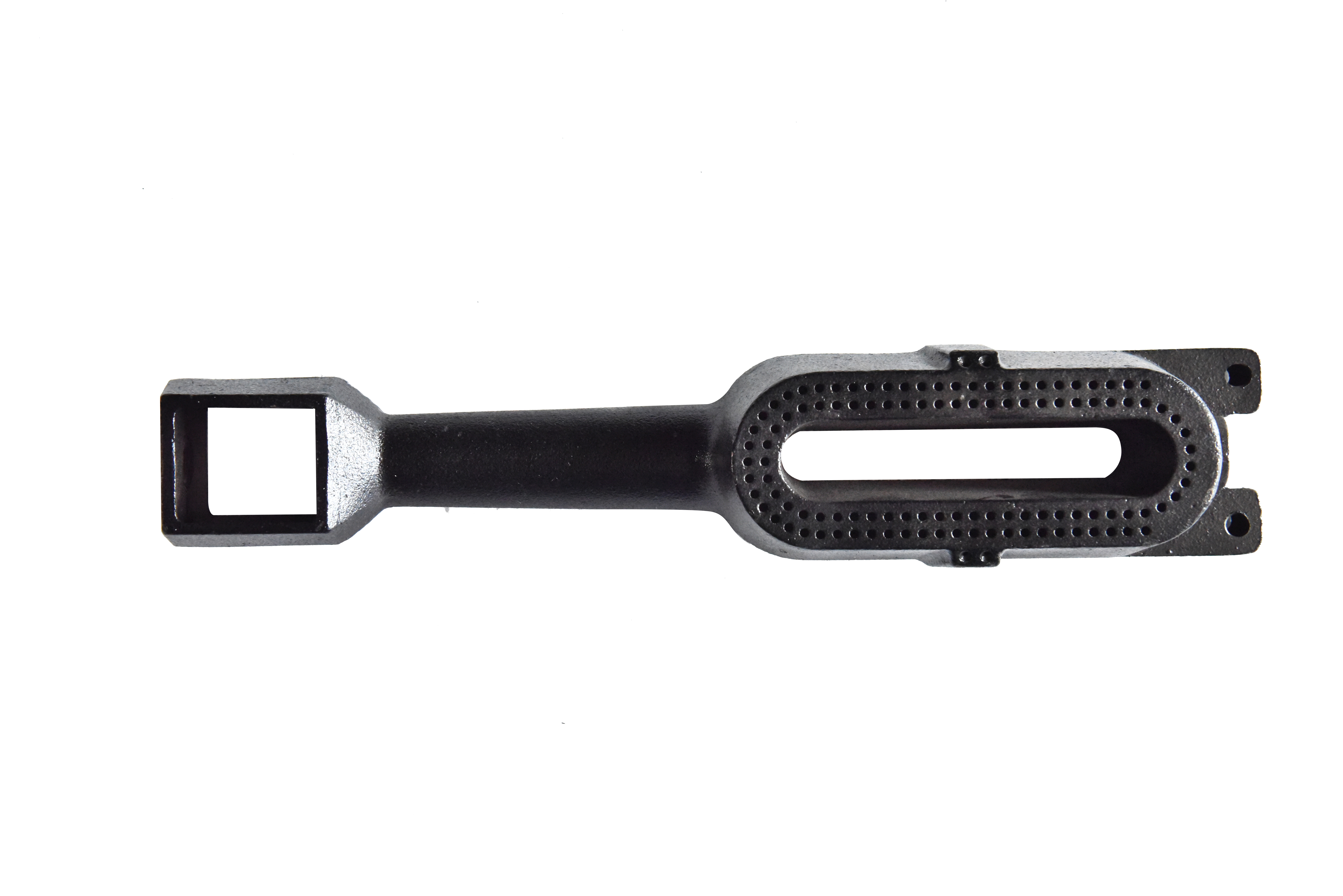 Rectangular cast iron burner component