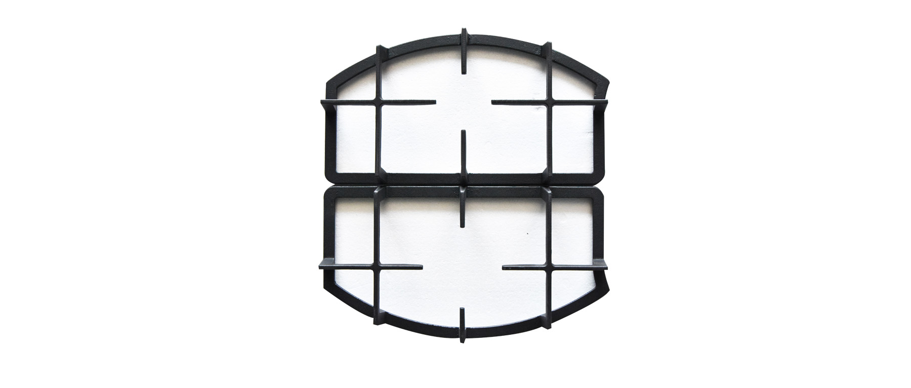 Arched cast iron pan support